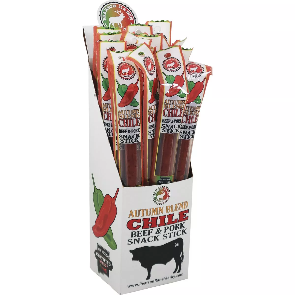 Pearson Ranch Jerky Autumn Blend Chile Beef & Pork Snack Stick Display