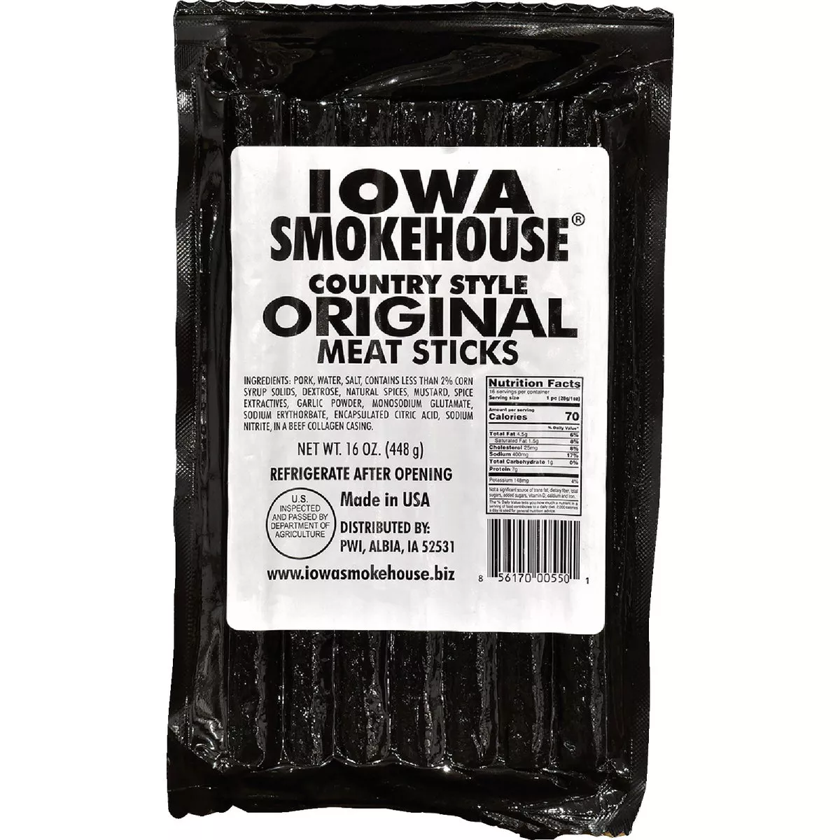 Iowa Smokehouse 16 Oz. Original Country Style Meat Stick Jerky