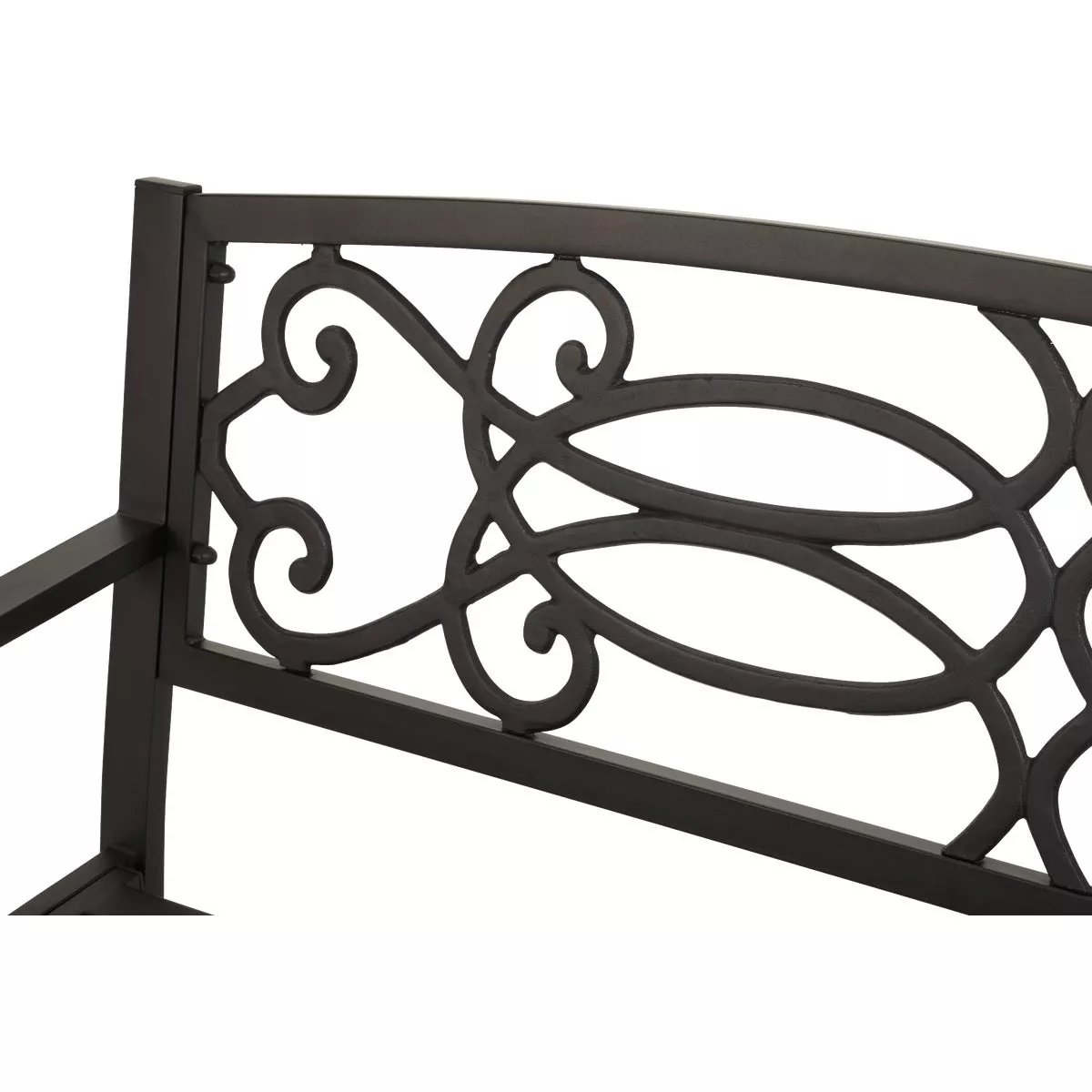 Outdoor Expressions Kensington 50 In. L. Black Steel Bench - photo 4
