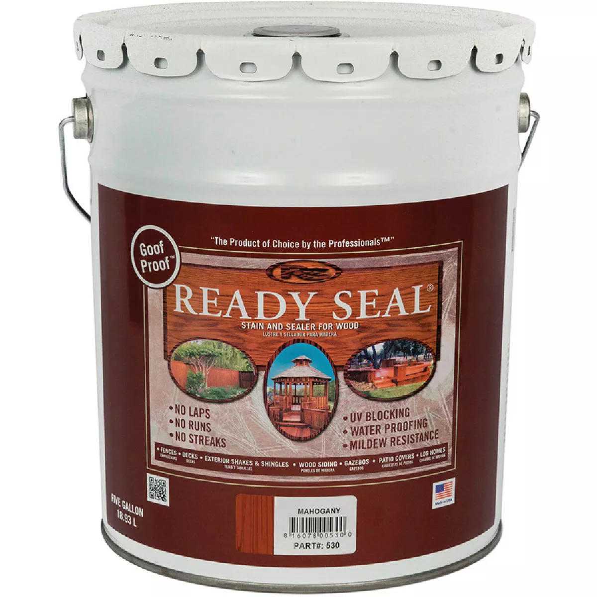 Ready Seal 5 Gal. Wood Stain & Sealer 250VOC, Mahogany