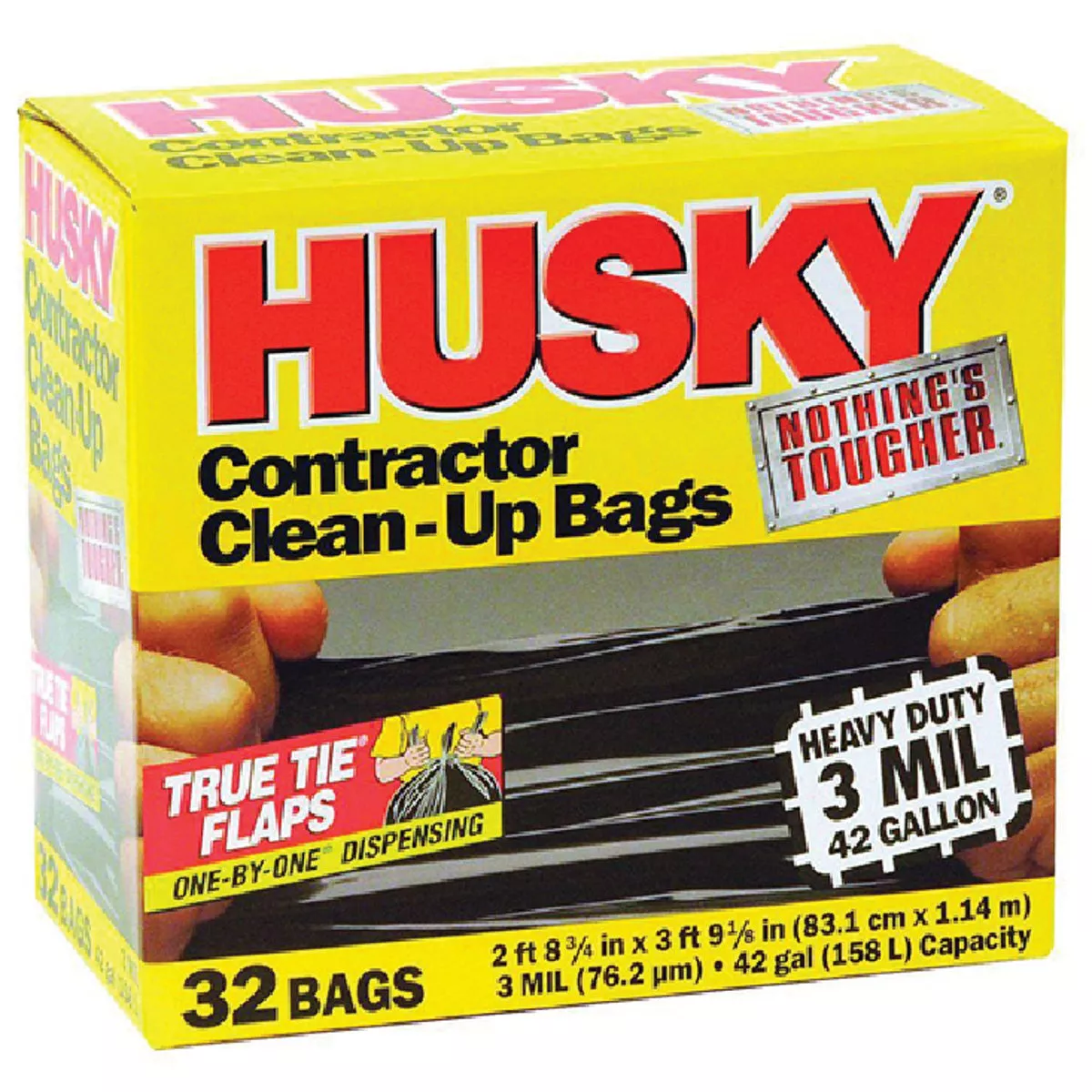 Poly-America Husky Black 42-Gal. Contractor Trash Bag (32-Count)