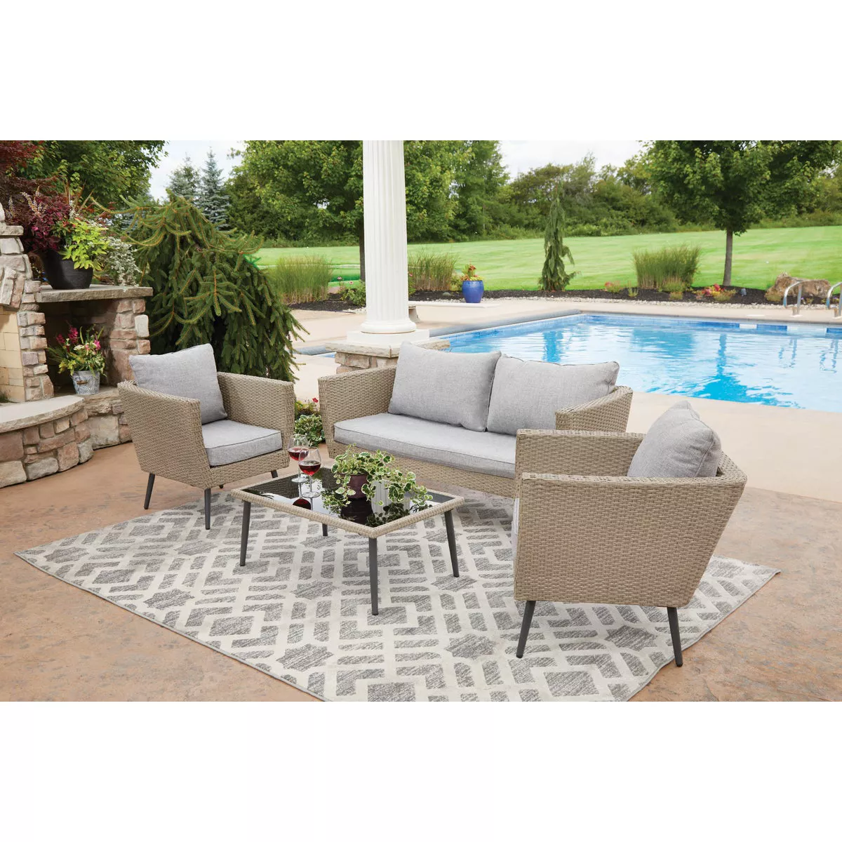 Outdoor Expressions Century City 4-Piece Chat Set - photo 3