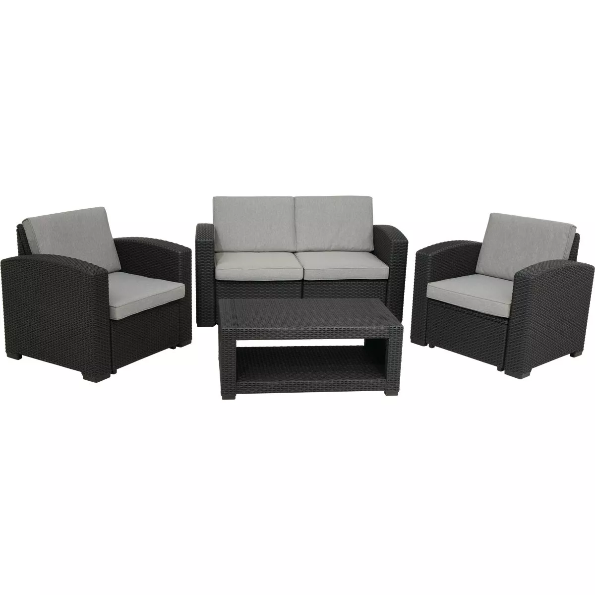 Outdoor Expressions 4-Piece Wicker Style Resin Chat Set with PFAS-Free Fabric - photo 4