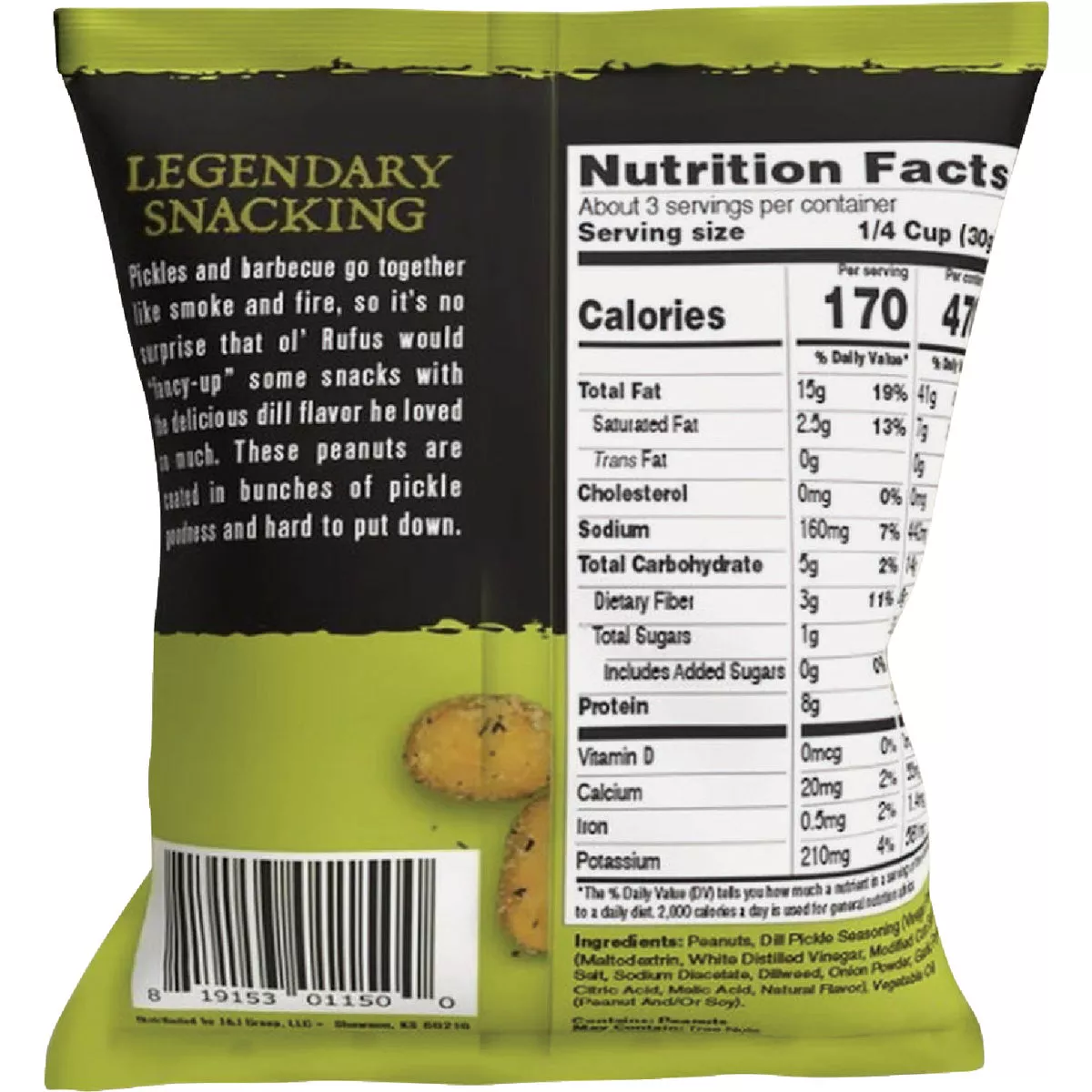 Rufus Teague 3 Oz. Dill Pickle Peanuts - photo 3