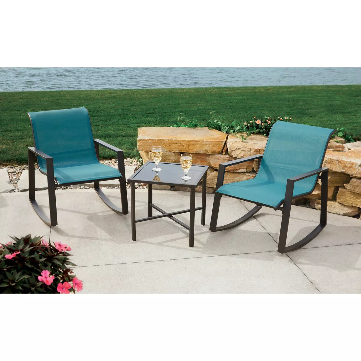 Outdoor Expressions Naples 3-Piece Rocking Bistro Set - photo 2