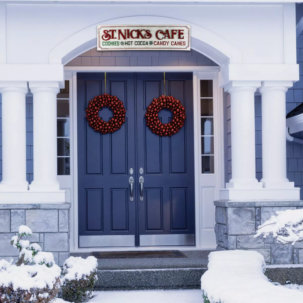 Alpine 1 In. W. x 14 In. H. x 47 In. L. Metal St. Nick's Cafe Christmas Wall Decoration - photo 2