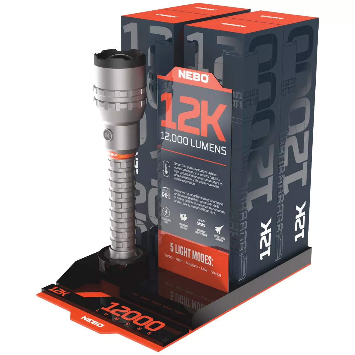 Nebo 12K LED Anodized Aluminum Rechargeable Flashlight - photo 2