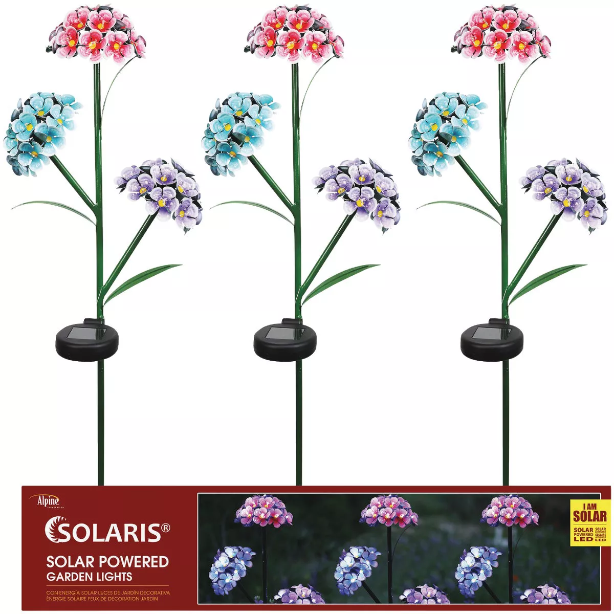 Alpine Iron Hydrangea 35 In. H. Solar LED Stake Light - photo 3