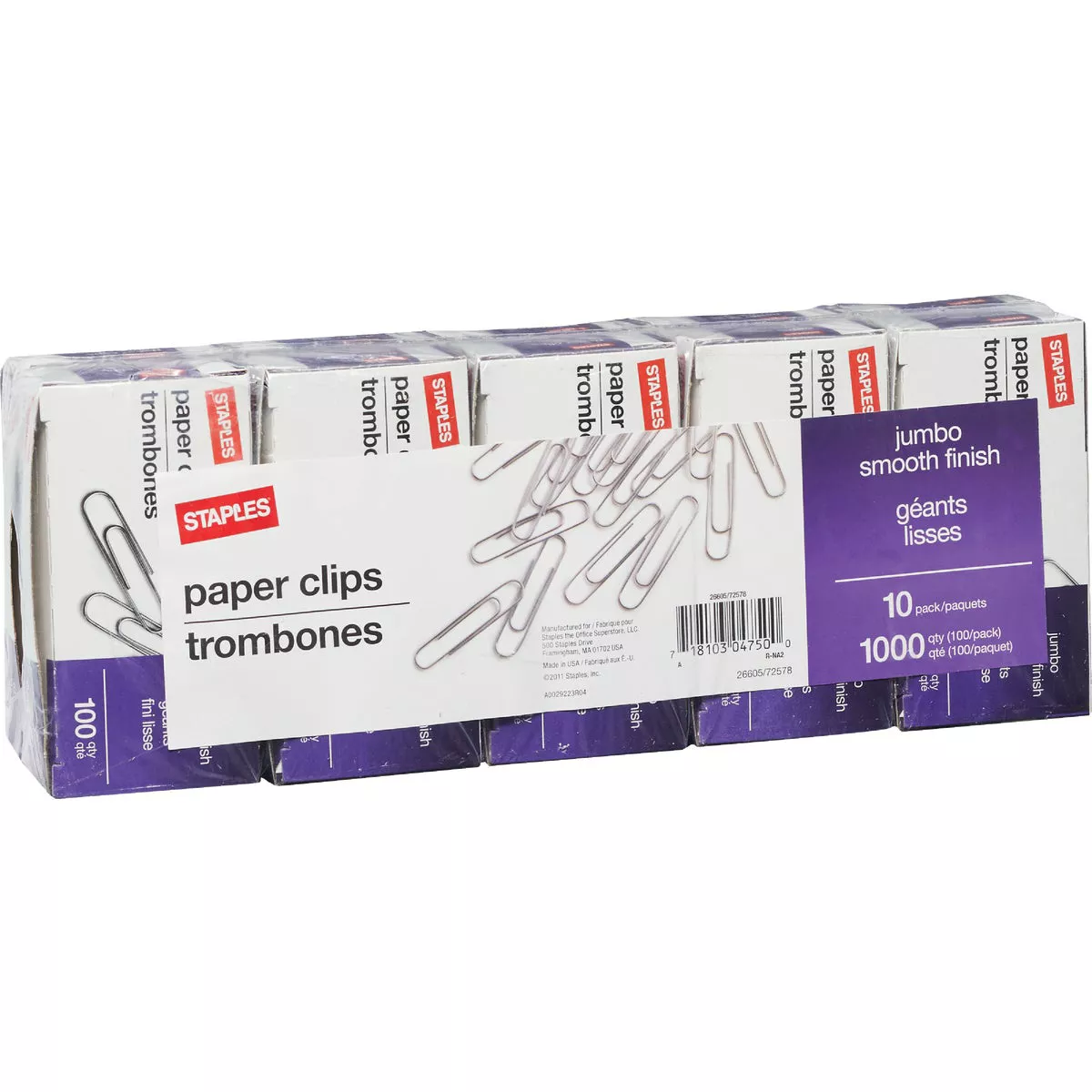 Staples Jumbo Smooth Paper Clips (1000-Pack) - photo 2
