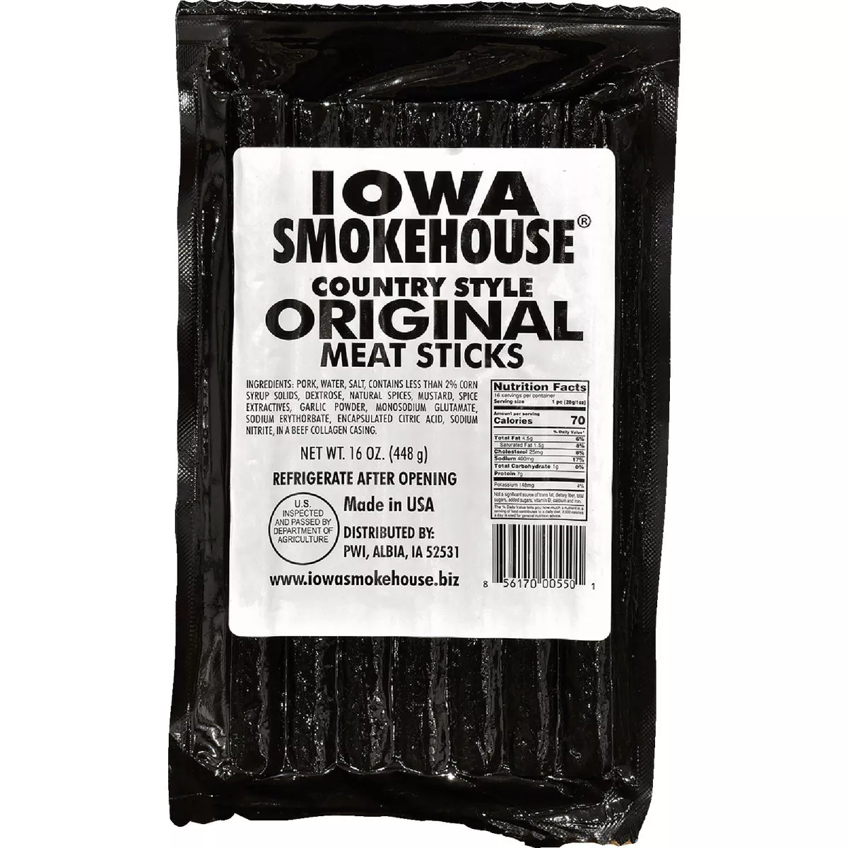 Iowa Smokehouse 16 Oz. Country Style Bacon Meat Stick Jerky