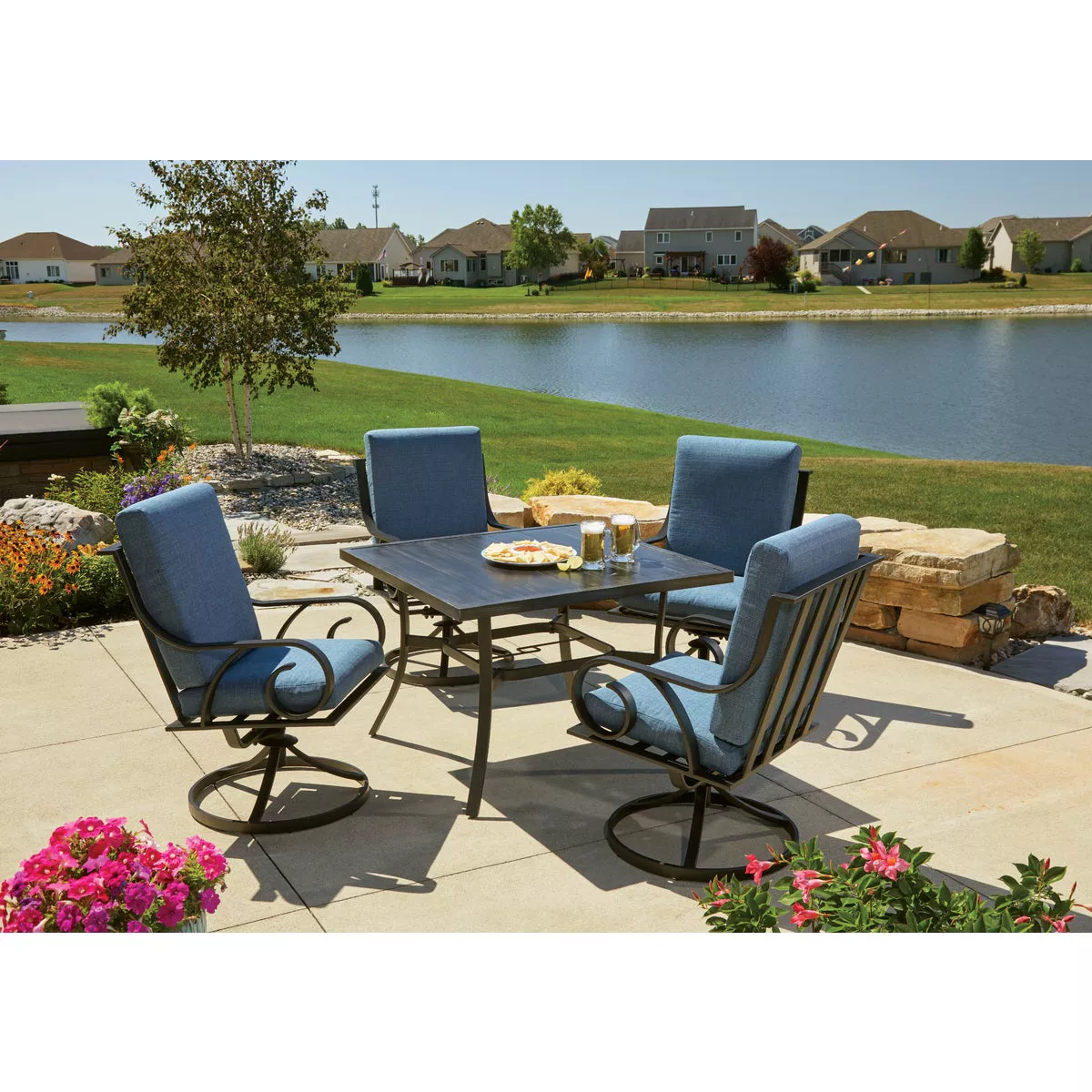 Pacific Casual Capri 5-Piece Fully Cushioned Swivel Dining Set - photo 2