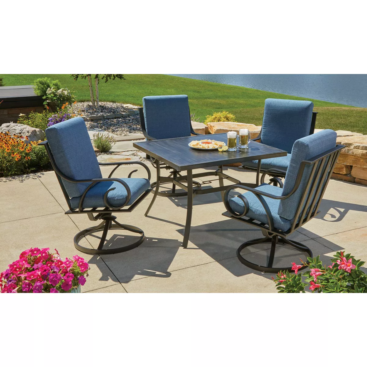 Pacific Casual Capri 5-Piece Fully Cushioned Swivel Dining Set - photo 3