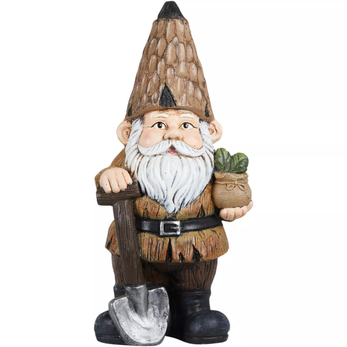 Alpine 16 In. H. MGO Gnome with Shovel & Plants Statue - photo 2