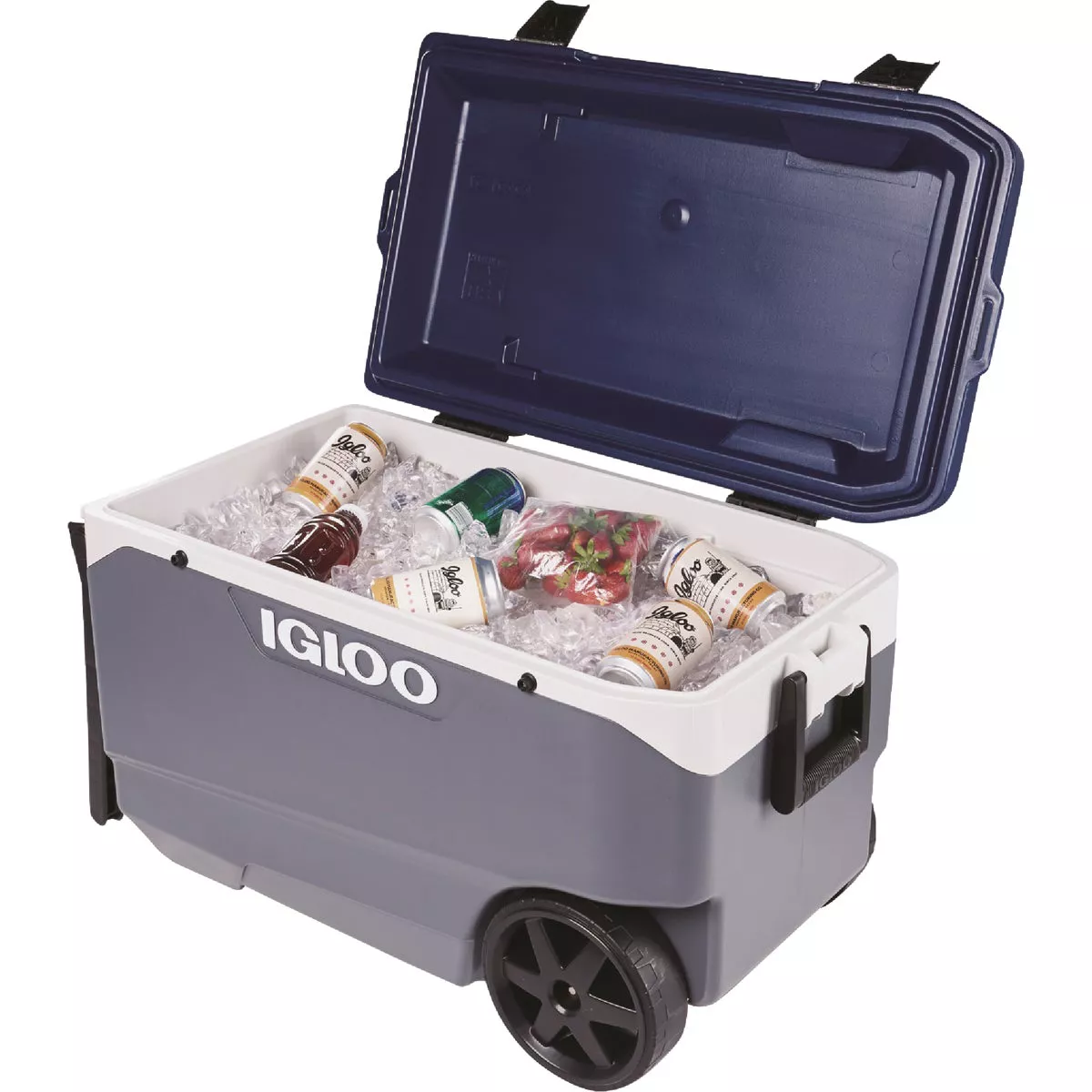 Igloo MaxCold Latitude 90 Qt. 2-Wheeled Cooler, Ash Gray & Aegean Sea - photo 4