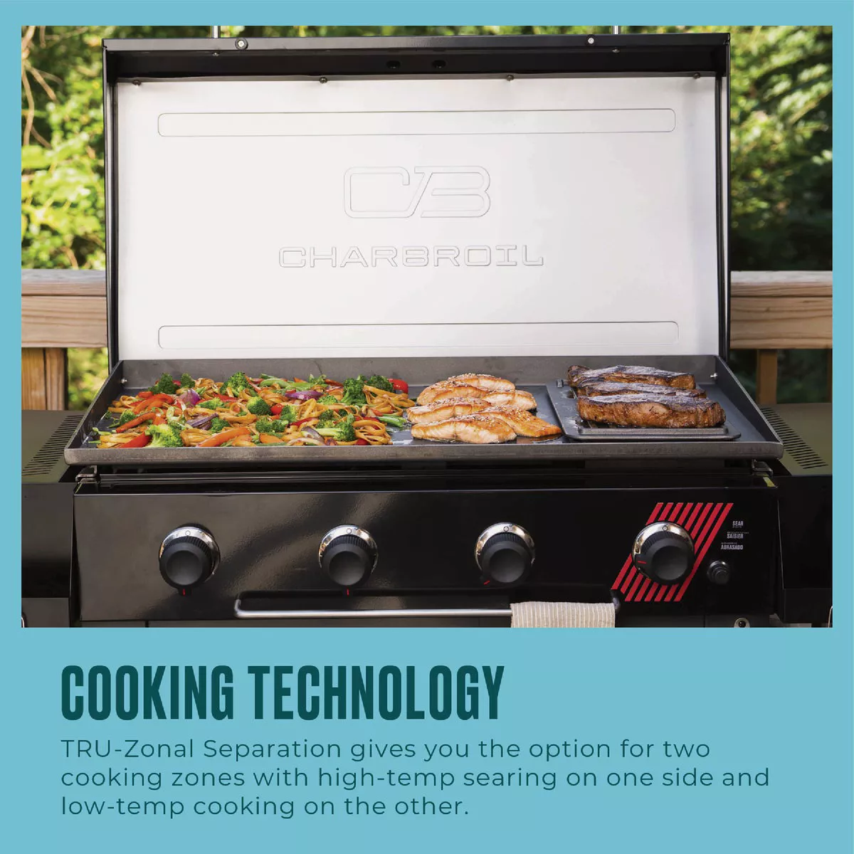 Char-Broil 36 In. Performance Series Deluxe Propane Gas Griddle with Cart 4 Burner Flat Top Grill, Black - photo 5