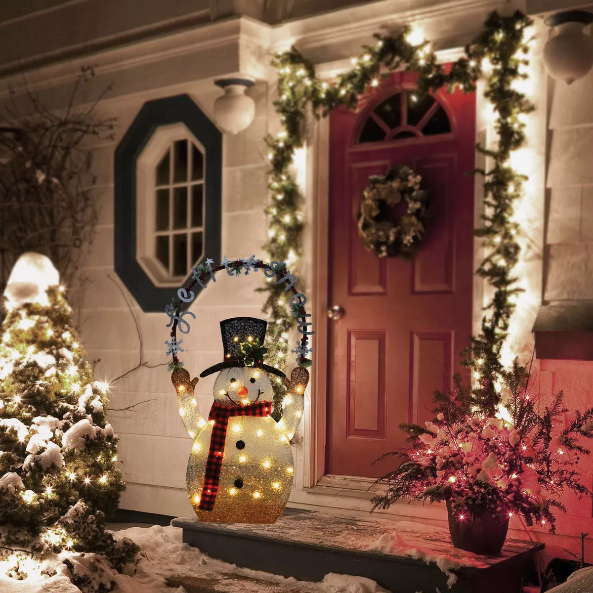 Alpine 42 In. Warm White LED Snowman Lighted Decoration - photo 2