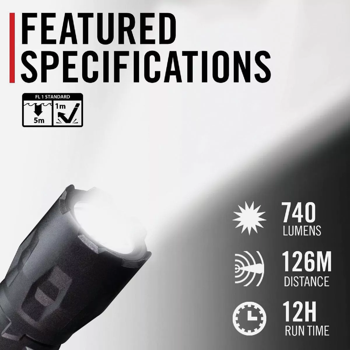 Coast PS500R ZX456 740 Lm. LED Fixed Focus Beam System Flashlight - photo 8