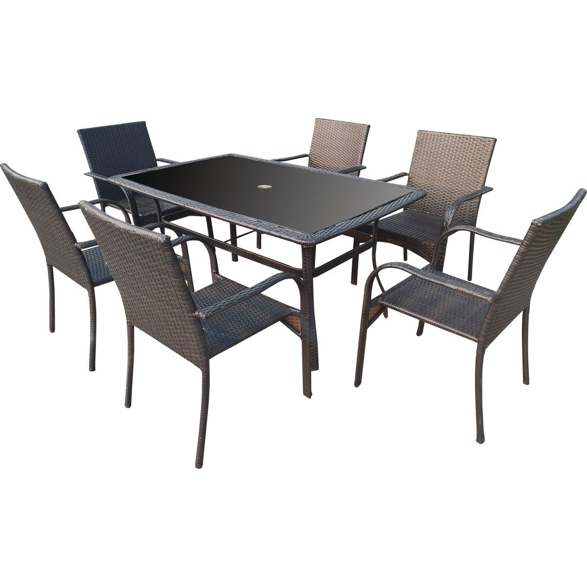 Outdoor Expressions 7Piece Dark Brown Dining Set Do it Best