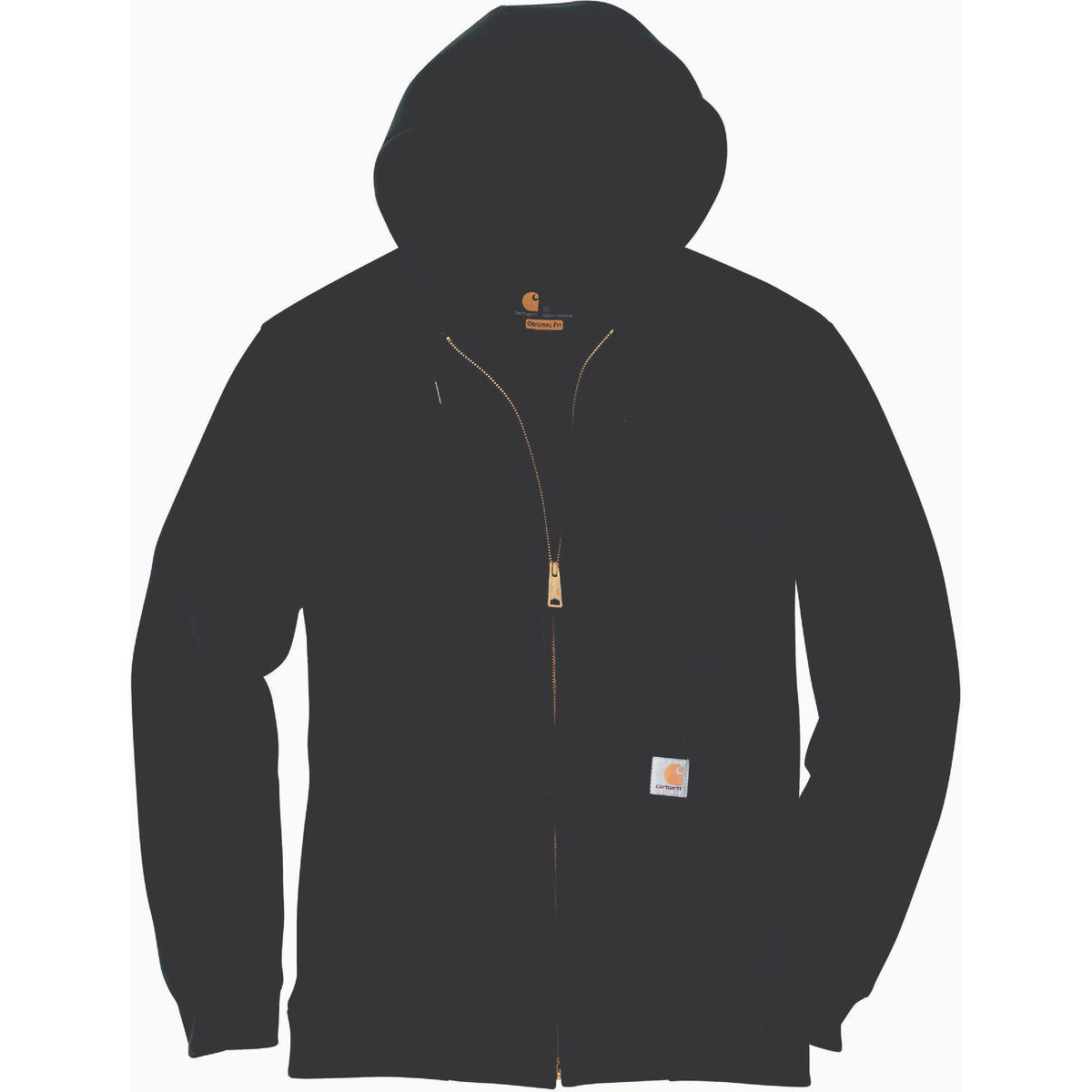 Carhartt Men's 2XL Regular Black Midweight Full Zip