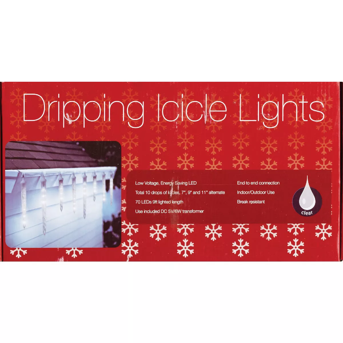 J Hofert Warm White 70-Bulb 7 In./9 In./11 In. LED Drip Icicle Light Set with White Wire - photo 2
