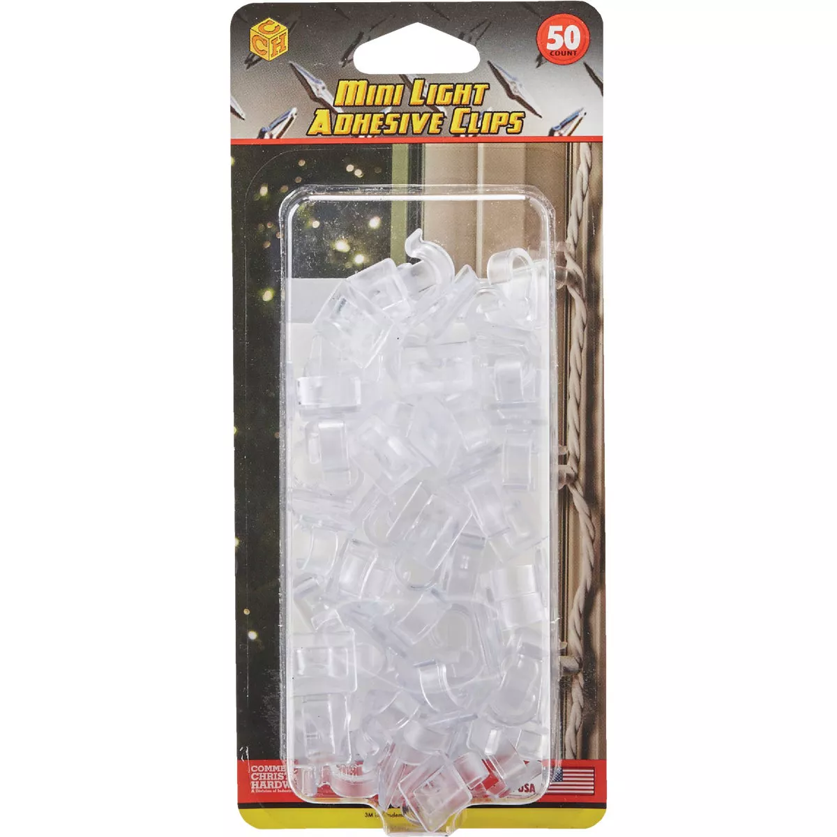 Commercial Christmas Hardware Clear Window Frame & Door Frame Mini Light Adhesive Clips (50-Pack) - photo 2