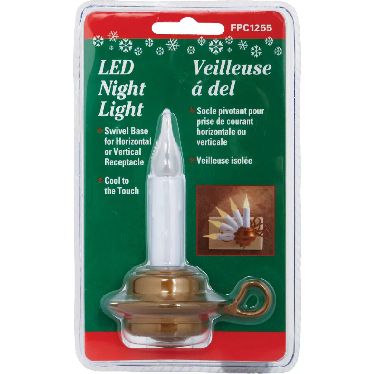 Xodus Plastic LED Plug-In Electric Candle Night Light, Brass - photo 2