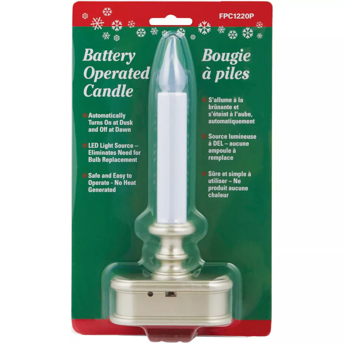 Xodus Economy 3.5 In. W. x 8.5 In. H. x 2 In. D. Pewter LED Battery Operated Candle - photo 2