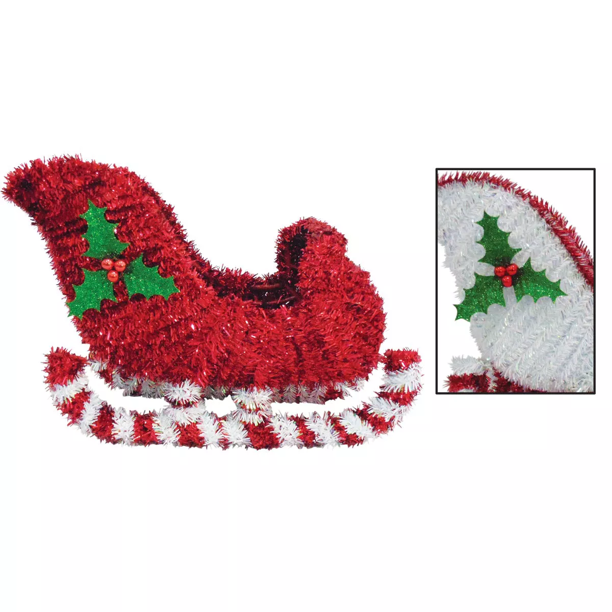 Youngcraft 9 In. Tinsel Sleigh Holiday Decoration