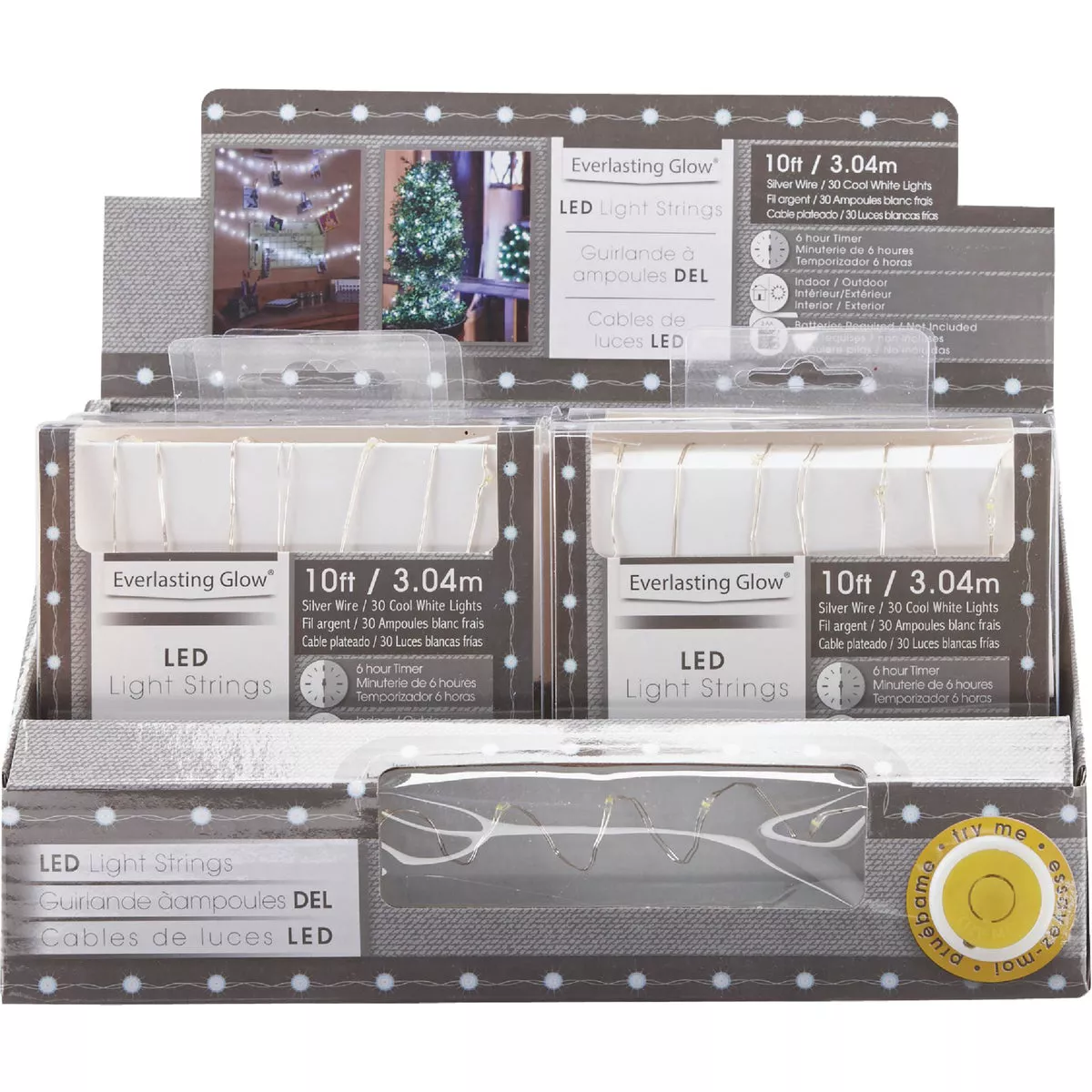 Everlasting Cool Warm White 30-Bulb Micro LED Battery Operated Light Set with Silver Wire - photo 4