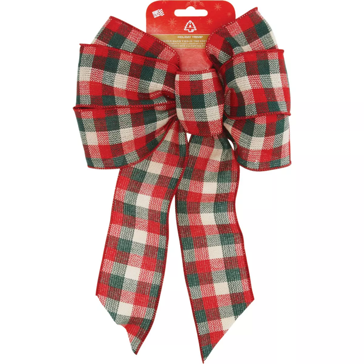 Holiday Trims 7-Loop 8-1/2 In. W. x 14 In. L. Assorted Plaid Fabric Christmas Bow - photo 2