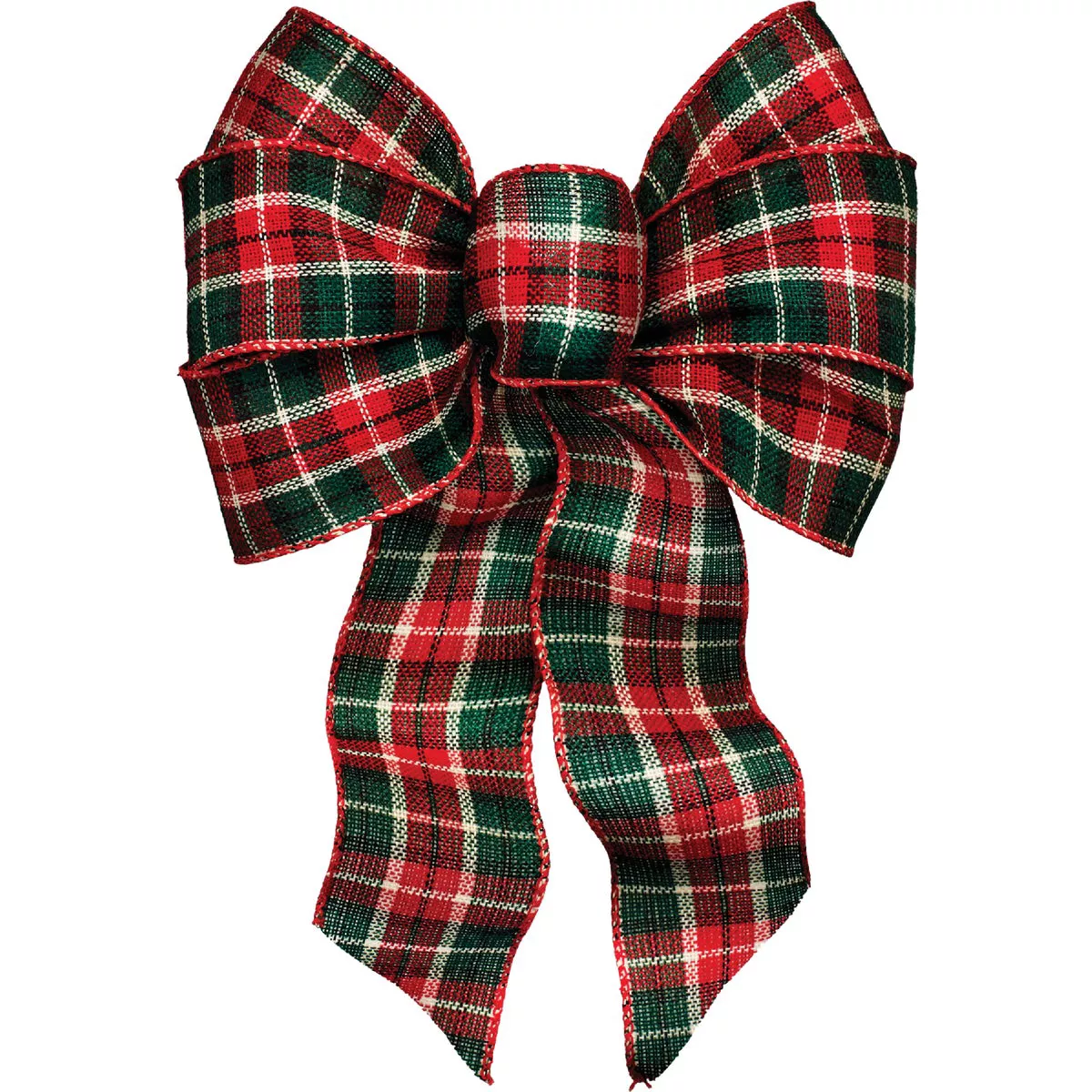 Holiday Trims 7-Loop 8-1/2 In. W. x 14 In. L. Assorted Plaid Fabric Christmas Bow - photo 3