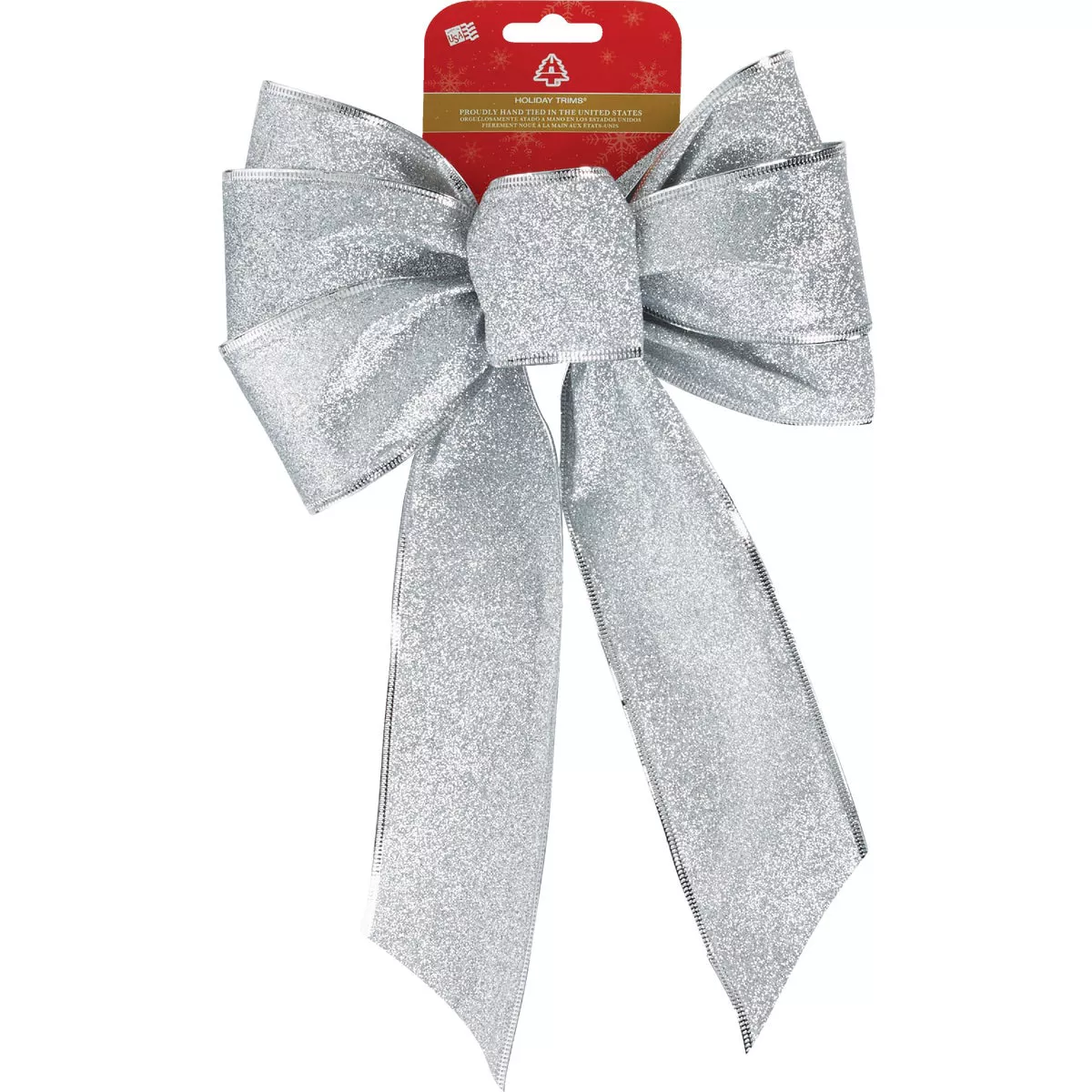 Holiday Trims 7-Loop 8-1/2 In. W. x 14 In. L. Assorted Glitter Christmas Bow - photo 2