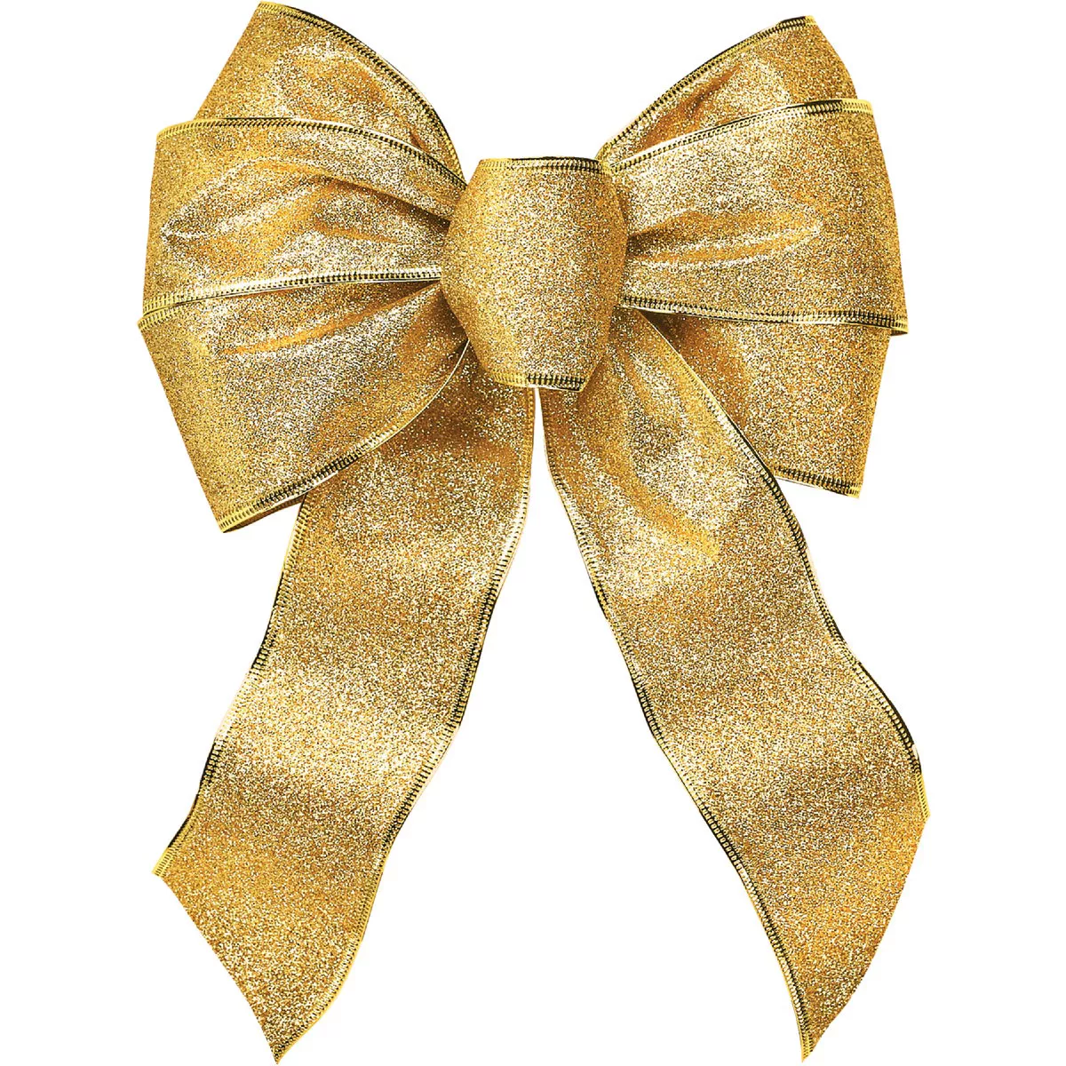 Holiday Trims 7-Loop 8-1/2 In. W. x 14 In. L. Assorted Glitter Christmas Bow - photo 3