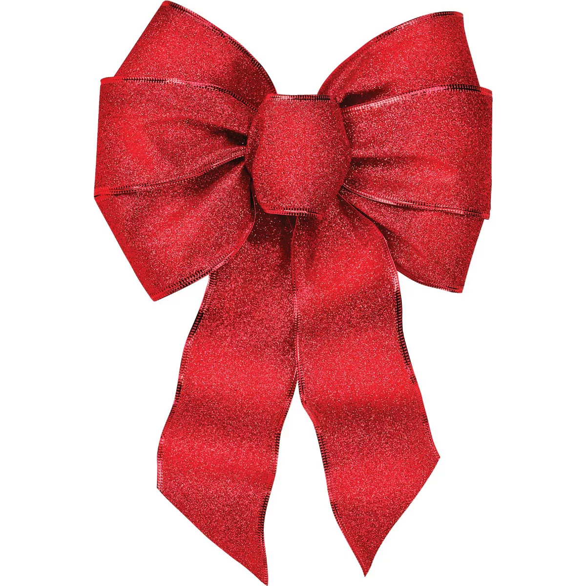 Holiday Trims 7-Loop 8-1/2 In. W. x 14 In. L. Assorted Glitter Christmas Bow - photo 4