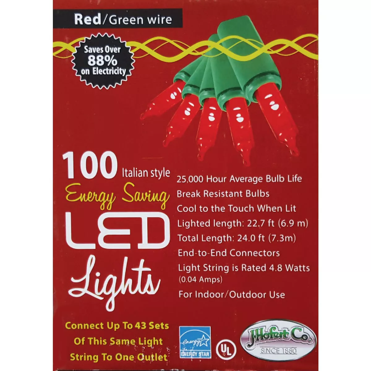Home Impressions Red 100-Bulb Italian Style LED Light Set