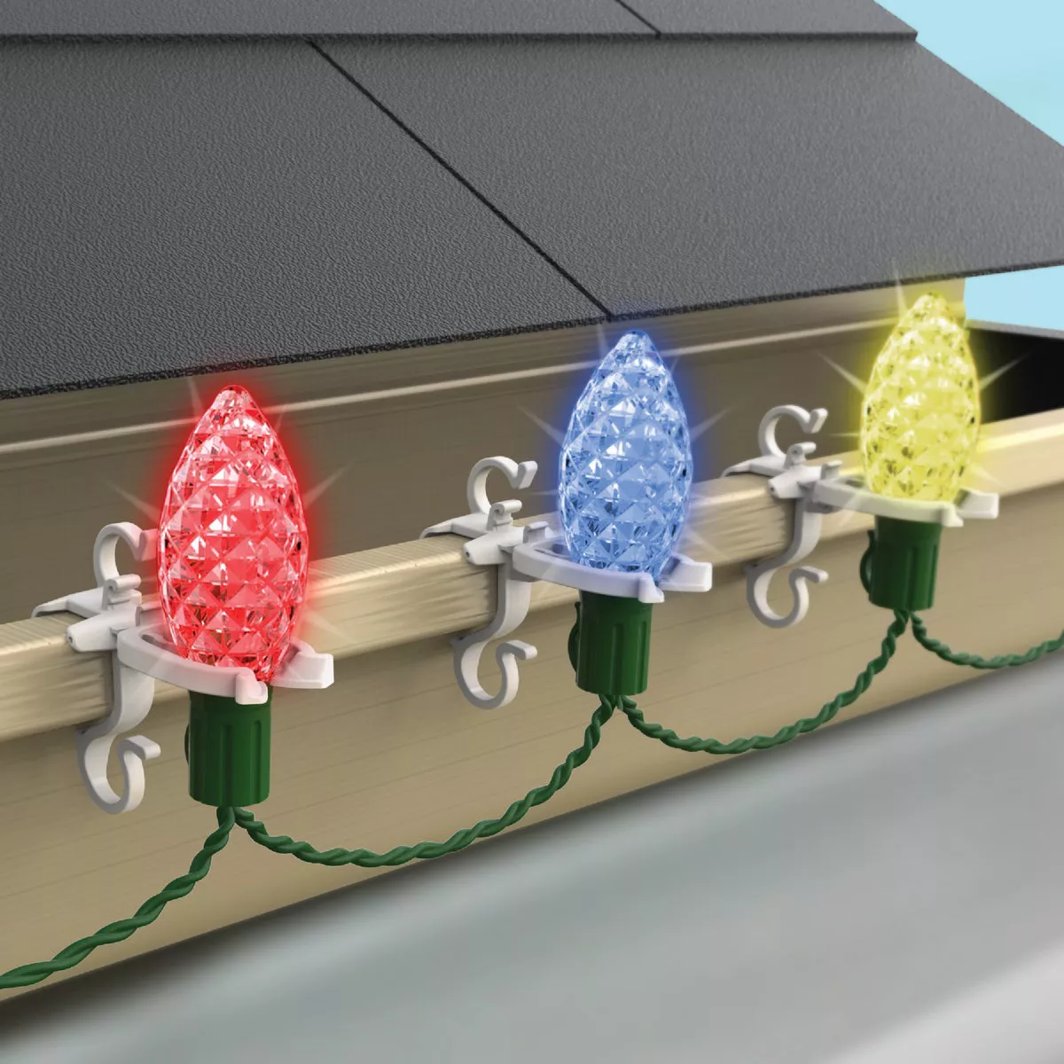 Commercial Christmas Hardware White Gutter & Shingle Deluxe Light Clips (50-Pack) - photo 2