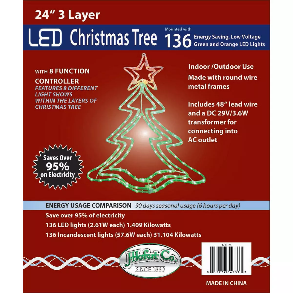 J Hofert 24 In. LED Lighted Christmas Tree