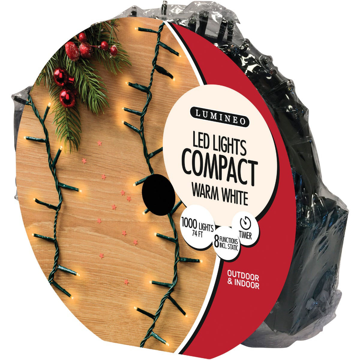 Lumineo Warm White 1000Bulb LED Compact Light Set with Dark Green Wire