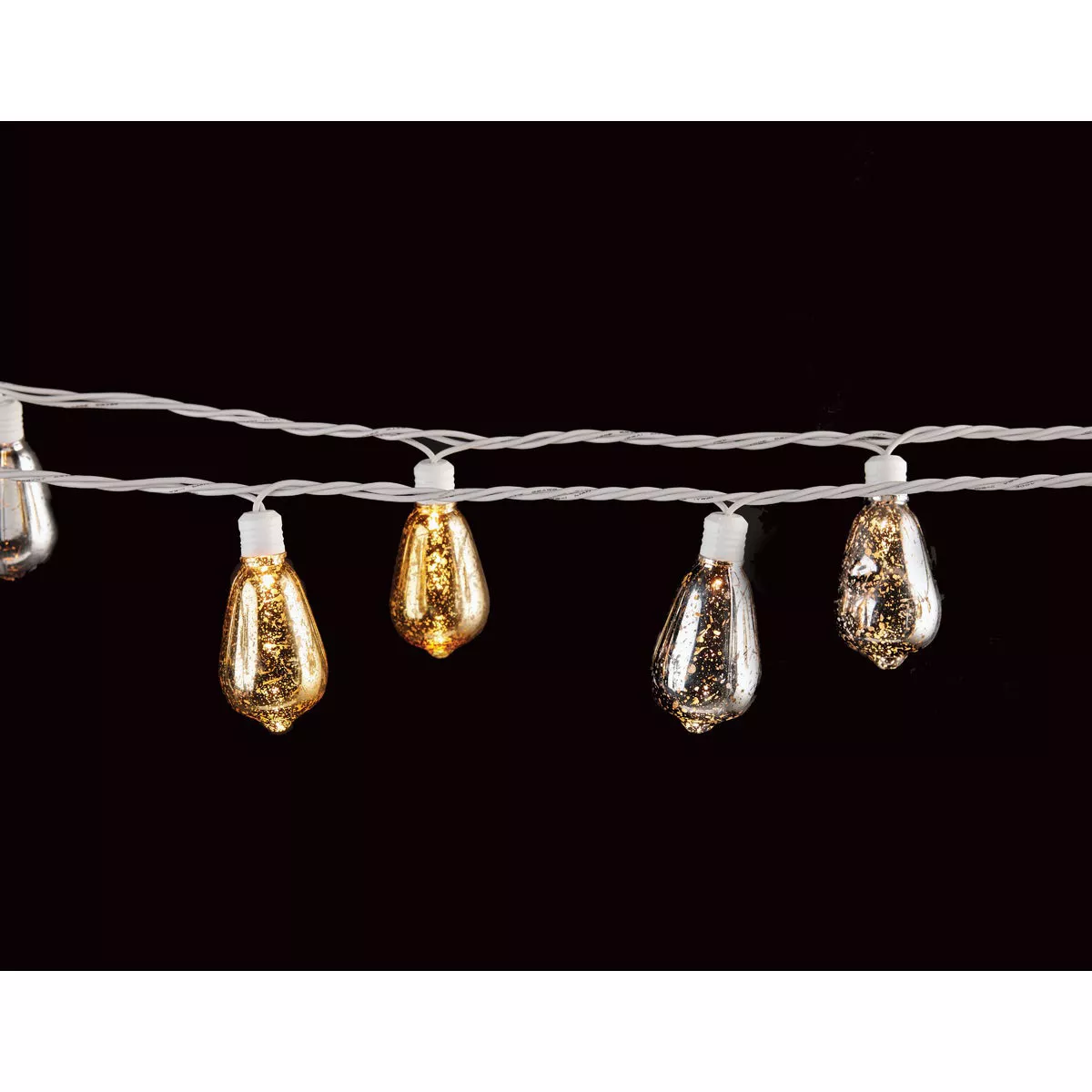 J Hofert Gold & Silver 10-Bulb Vintage Edison Light Set with White Wire - photo 3