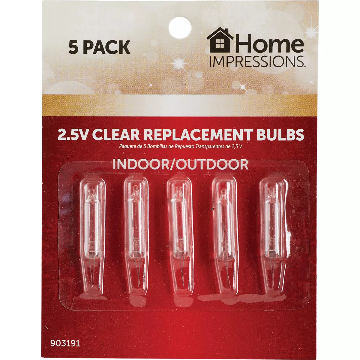 Home Impressions Mini Clear 2.5V Replacement Light Bulb (5-Pack)