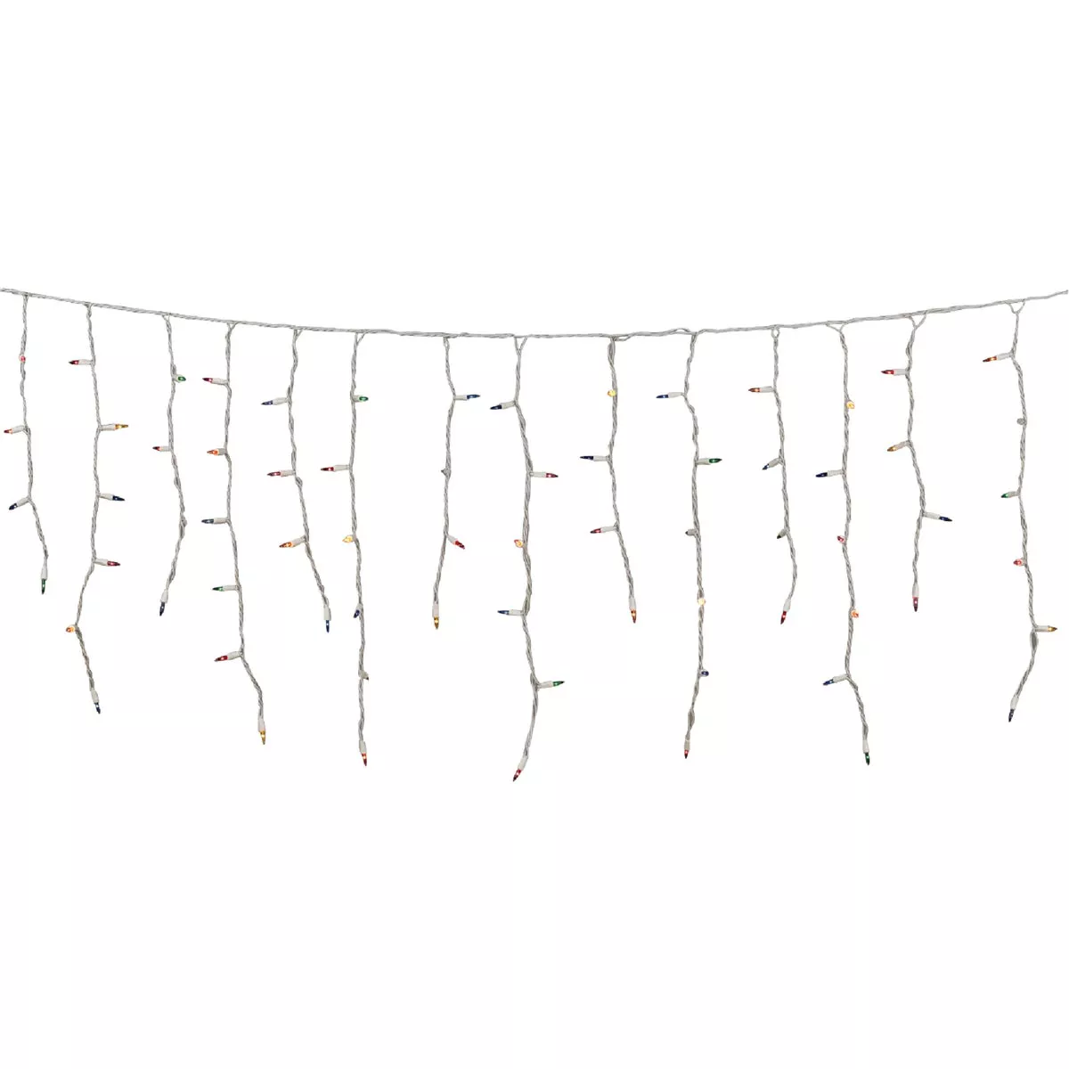 J Hofert Multi 100-Bulb Mini Incandescent Icicle Light Set with White Wire