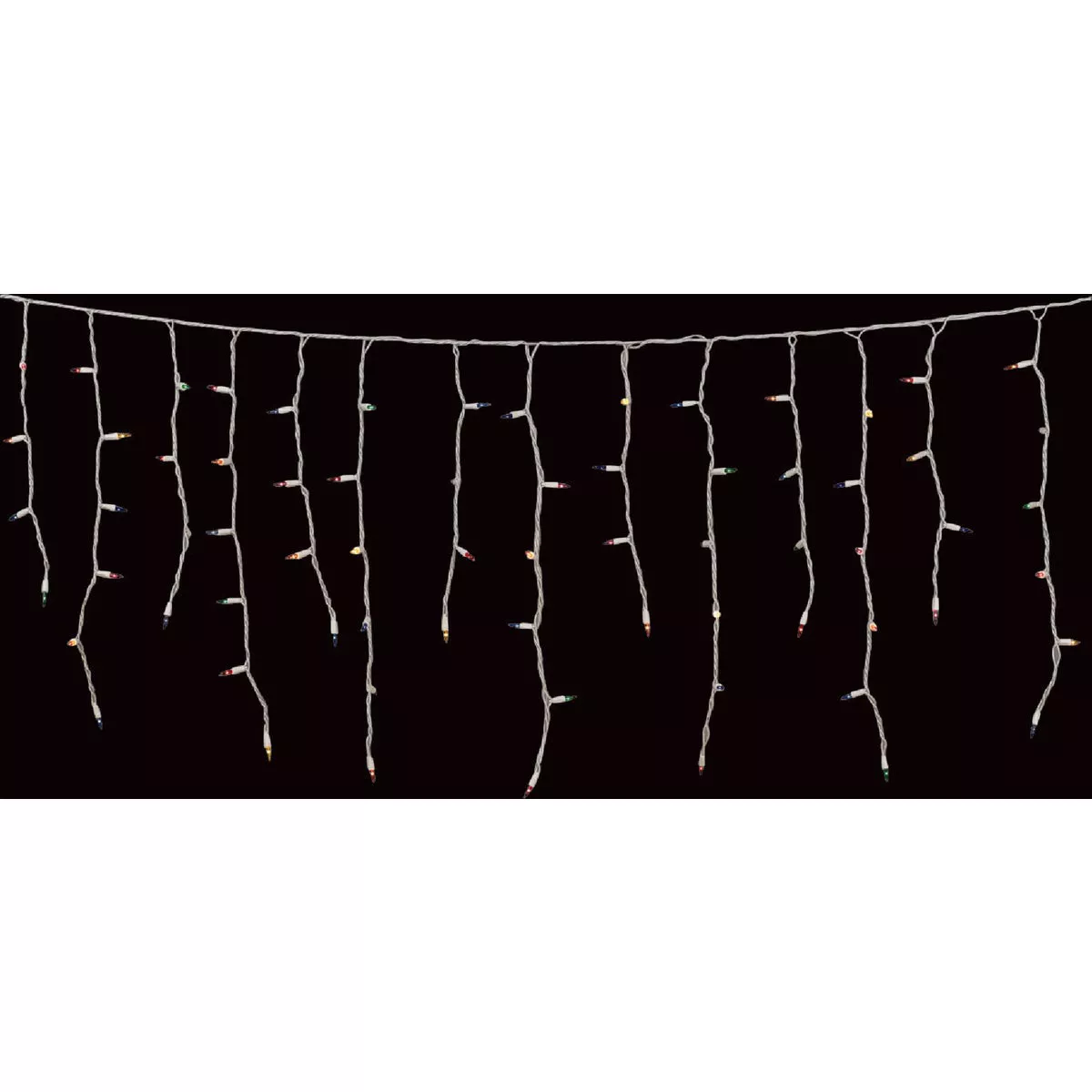 J Hofert Multi 100-Bulb Mini Incandescent Icicle Light Set with White Wire - photo 2