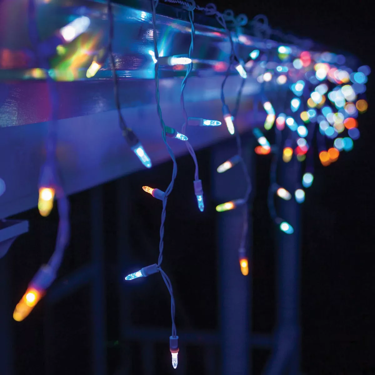 J Hofert Multi 150-Bulb Heavy-Duty Mini Incandescent Icicle Light Set with White Wire - photo 3