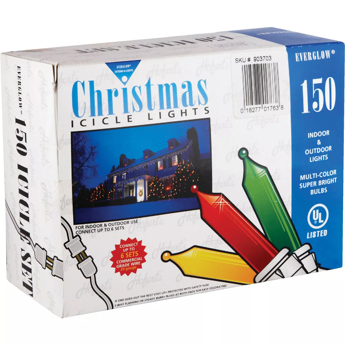 J Hofert Multi 150-Bulb Heavy-Duty Mini Incandescent Icicle Light Set with White Wire - photo 4