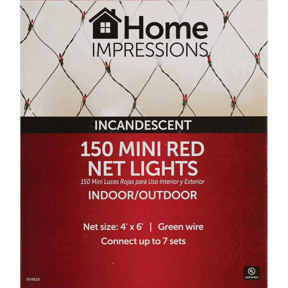 Home Impressions Red 150-Bulb Mini Incandescent 4 Ft. x 6 Ft. Heavy-Duty Net Light Set - photo 2
