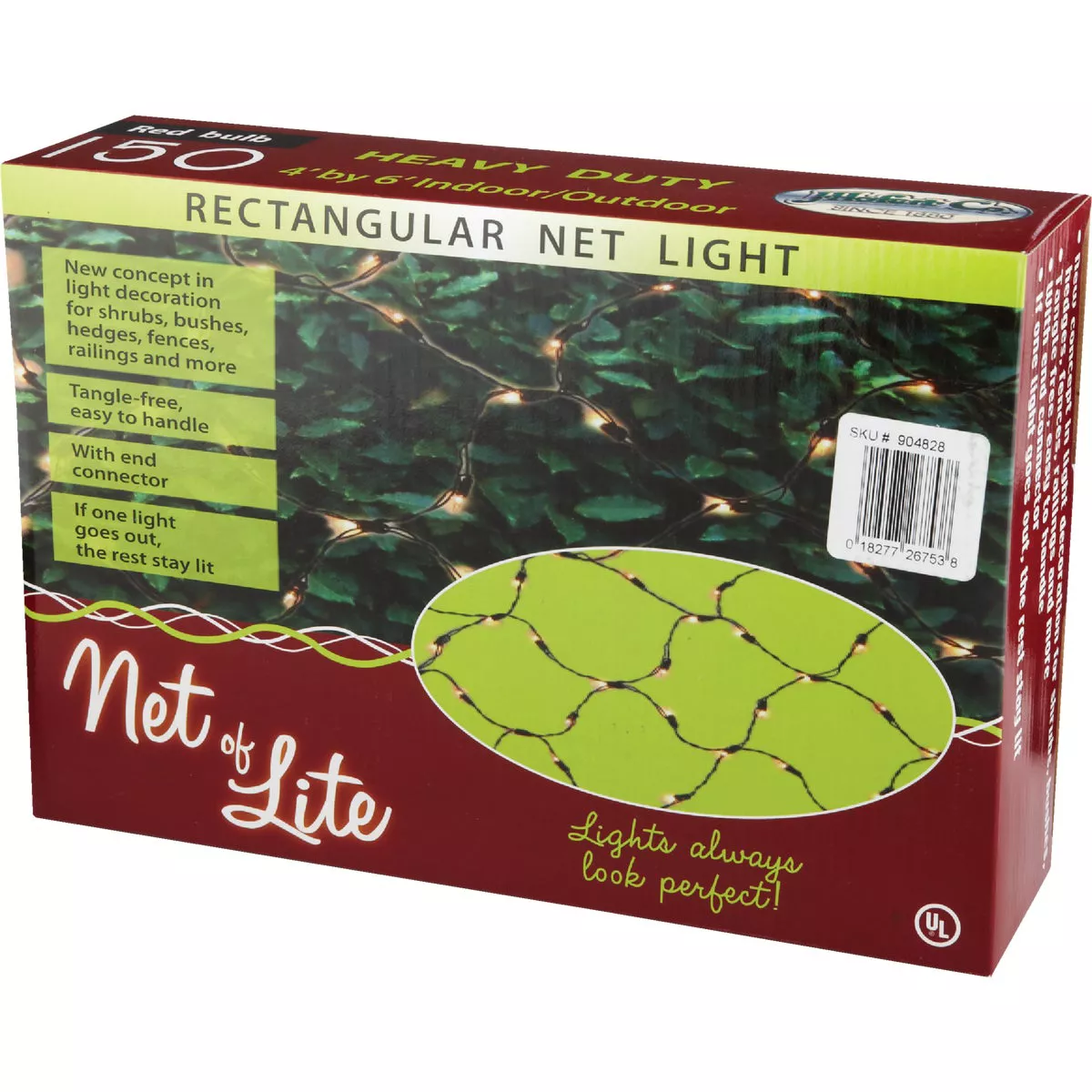 Home Impressions Red 150-Bulb Mini Incandescent 4 Ft. x 6 Ft. Heavy-Duty Net Light Set - photo 3