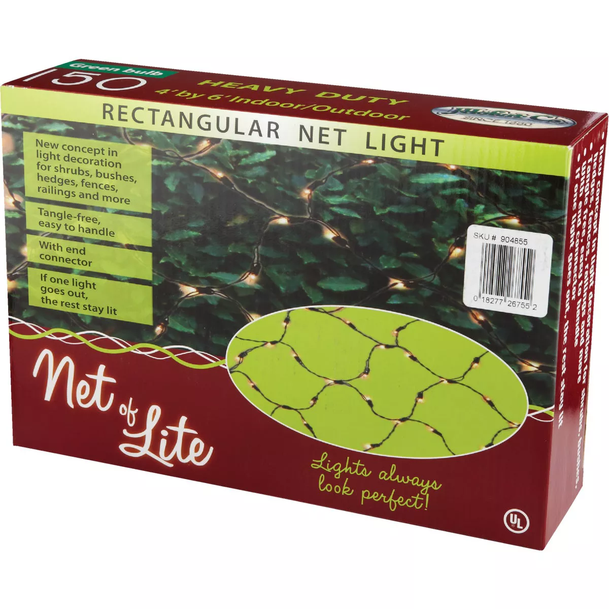 Home Impressions Green 150-Bulb Mini Incandescent 4 Ft. x 6 Ft. Heavy-Duty Net Light Set - photo 3