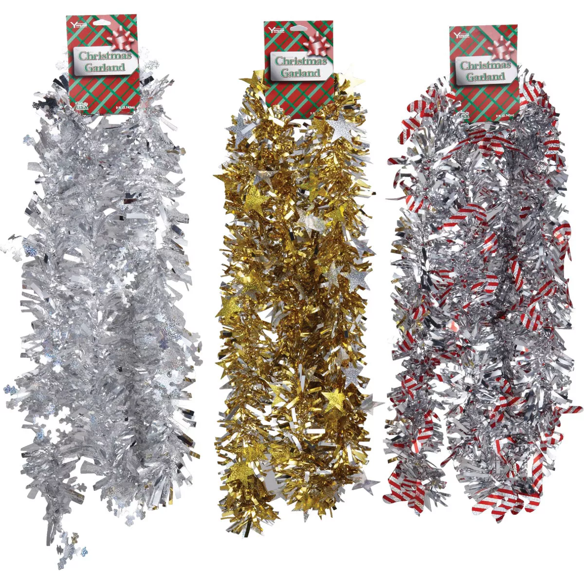 Holiday Trims 12 Ft. White Snowflake Garland Assortment