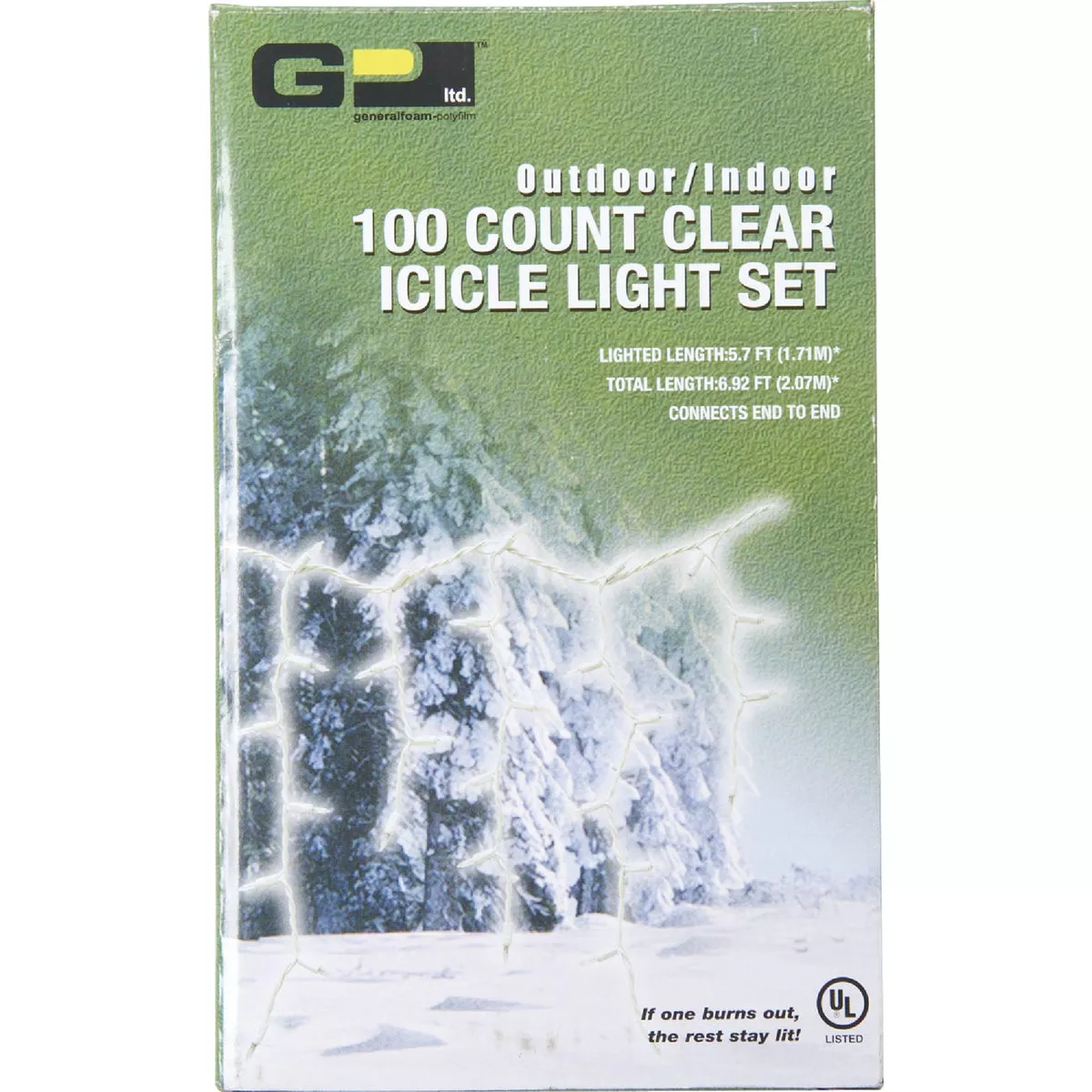 J Hofert Clear 100-Bulb Mini Incandescent Icicle Light Set with White Wire - photo 2