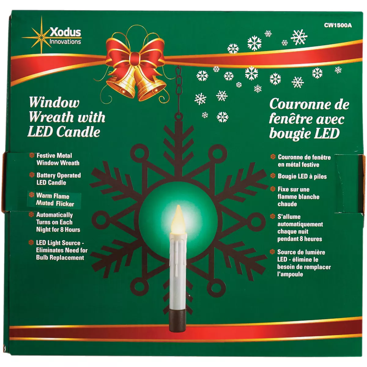 Xodus 12 In. x 9-1/2 In. x 3/4 In. Aged Bronze LED Battery Operated Wreath with Candle - photo 2